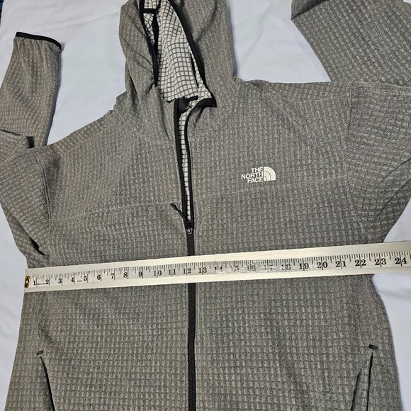The North Face Tekware Grid Hoodie Men Size L Gray Full Zip - Picture 7 of 16